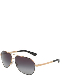 Dolce & Gabbana Gradient Metal Aviator Sunglasses Black