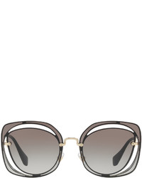 Miu Miu Gradient Square Cutout Metal Sunglasses