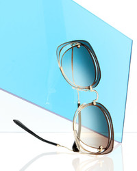 Miu Miu Gradient Square Cutout Metal Sunglasses