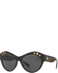 Versace Grommet Cat Eye Sunglasses Black
