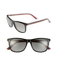 Gucci 55mm Sunglasses Shiny Black One Size