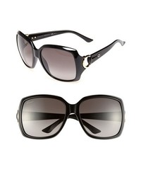 Gucci 60mm Sunglasses Shiny Black One Size