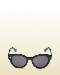 Gucci Havana Acetate Round Frame Sunglasses