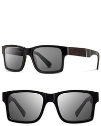Shwood Haystack 52mm Polarized Wood Sunglasses Black Ebony Grey