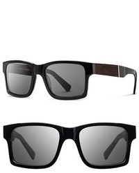Shwood Haystack 52mm Wood Sunglasses Black Ebony Grey