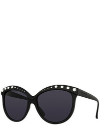 Italia Independent I Lux Glossy Cat Eye Sunglasses Black