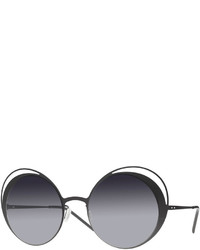 Italia Independent I Metal Thin Butterfly Sunglasses Black