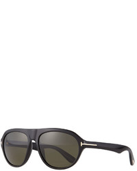Tom Ford Ivan Shiny Acetate Sunglasses Black