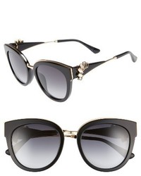 Jimmy Choo Jades 53mm Gradient Cat Eye Sunglasses Black Gold Black