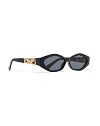 Le Specs Jordan Askill Petit Panthre Cat Eye Acetate And Gold Tone Sunglasses