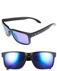 Oakley Julian Wilson Signature Series Holbrook 57mm Sunglasses Matte Black Violet Iridium