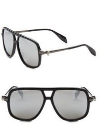 Alexander McQueen Kering 58mm Rectangular Square Sunglasses