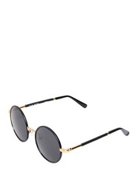 The Row Leather Acetate Round Sunglasses