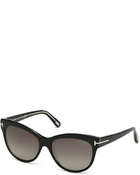 Tom Ford Lily Polarized Cat Eye Sunglasses Black