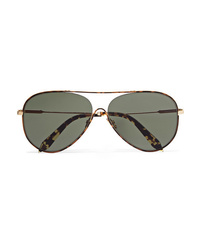 Victoria Beckham Loop Aviator Style Tortoiseshell Acetate And Gold Tone Sunglasses