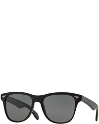 Oliver Peoples Lou 54 Polarized Square Plastic Sunglasses Black