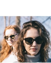 Shwood Madison 54mm Polarized Sunglasses Cream Tortoise Elm Grey