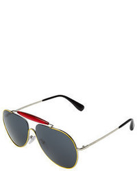 Prada Metal Aviator Sunglasses