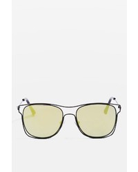 Topshop Metal Wire Rimless Square Sunglasses