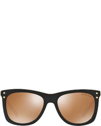 Michael Kors Michl Kors Mirrored Square Plastic Sunglasses Black
