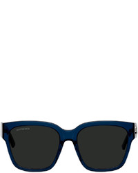 Balenciaga Navy Rectangular Sunglasses