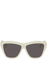 Bottega Veneta Off White Shiny Sunglasses