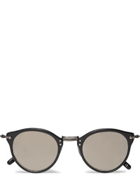 Oliver Peoples Op 505 Round Frame Acetate And Gunmetal Tone Sunglasses