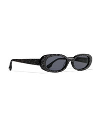 Le Specs Outcast Round Frame Glittered Acetate Sunglasses