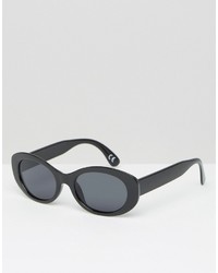 Asos Oval Sunglasses In Black