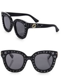 Gucci Oversize Crystal Star Mirrored Square Sunglasses