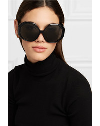 Linda Farrow Oversized Round Frame Acetate Sunglasses