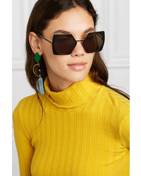 Marni Oversized Square Frame Acetate And Gold Tone Sunglasses