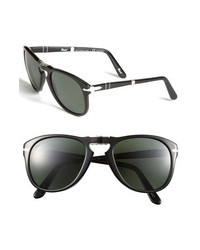 Persol Folding Polarized 54mm Keyhole Sunglasses Black Polarized One Size