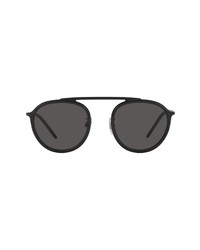 Dolce & Gabbana Phantos 53mm Round Sunglasses In Black At Nordstrom