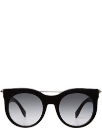 Alexander McQueen Piercing Bar Round Frame Sunglasses
