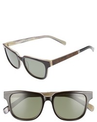 Shwood Prescott 52mm Acetate Wood Polarized Sunglasses Black Ivory Elm G15 Polar