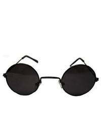 Private Island John Lennon Style Sunglasses Black Frame Black Lens