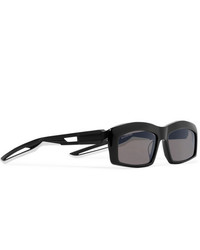 Balenciaga Rectangle Frame Rubber Trimmed Acetate Sunglasses