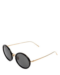 Linda Farrow Round Acetate Titanium Sunglasses