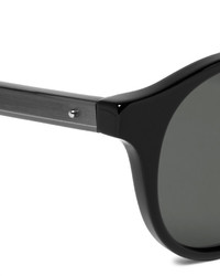 Bottega Veneta Round Frame Acetate And Gunmetal Tone Polarised Sunglasses