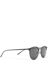 Saint Laurent Round Frame Matte Titanium Sunglasses