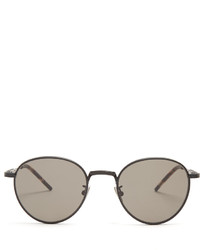 Bottega Veneta Round Frame Ruthenium Plated Sunglasses