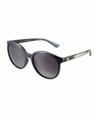 Gucci Round Plastic Sunglasses Black