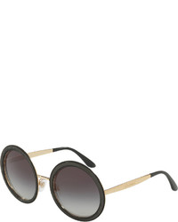 Dolce & Gabbana Round Ridged Metal Sunglasses