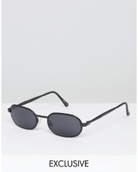 Reclaimed Vintage Round Sunglasses In Black