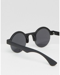 Asos Round Sunglasses In Matte Black
