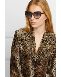 Tom Ford Sandrine Cat Eye Acetate And Gold Tone Sunglasses