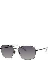Gucci Semi Matte Metal Aviator Sunglasses Black