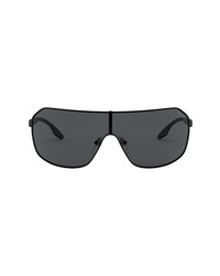 Prada Linea Rossa Shield Sunglasses In Matte Black At Nordstrom