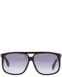 Alexander McQueen Silver Skull Square Sunglasses Black